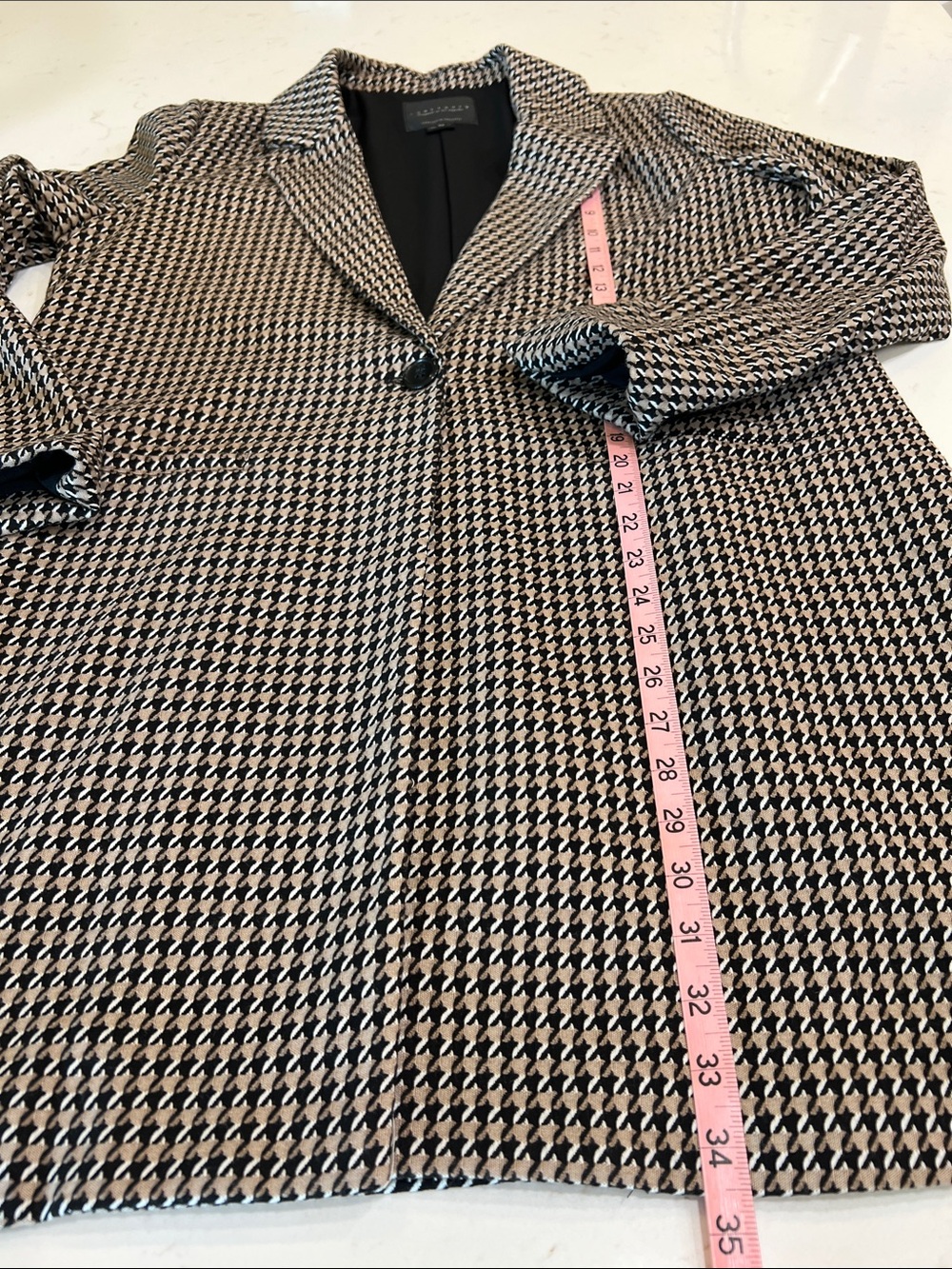Sanctuary Carly Houndstooth Long Blazer Coat Jacket Medium - Picture 11 of 12